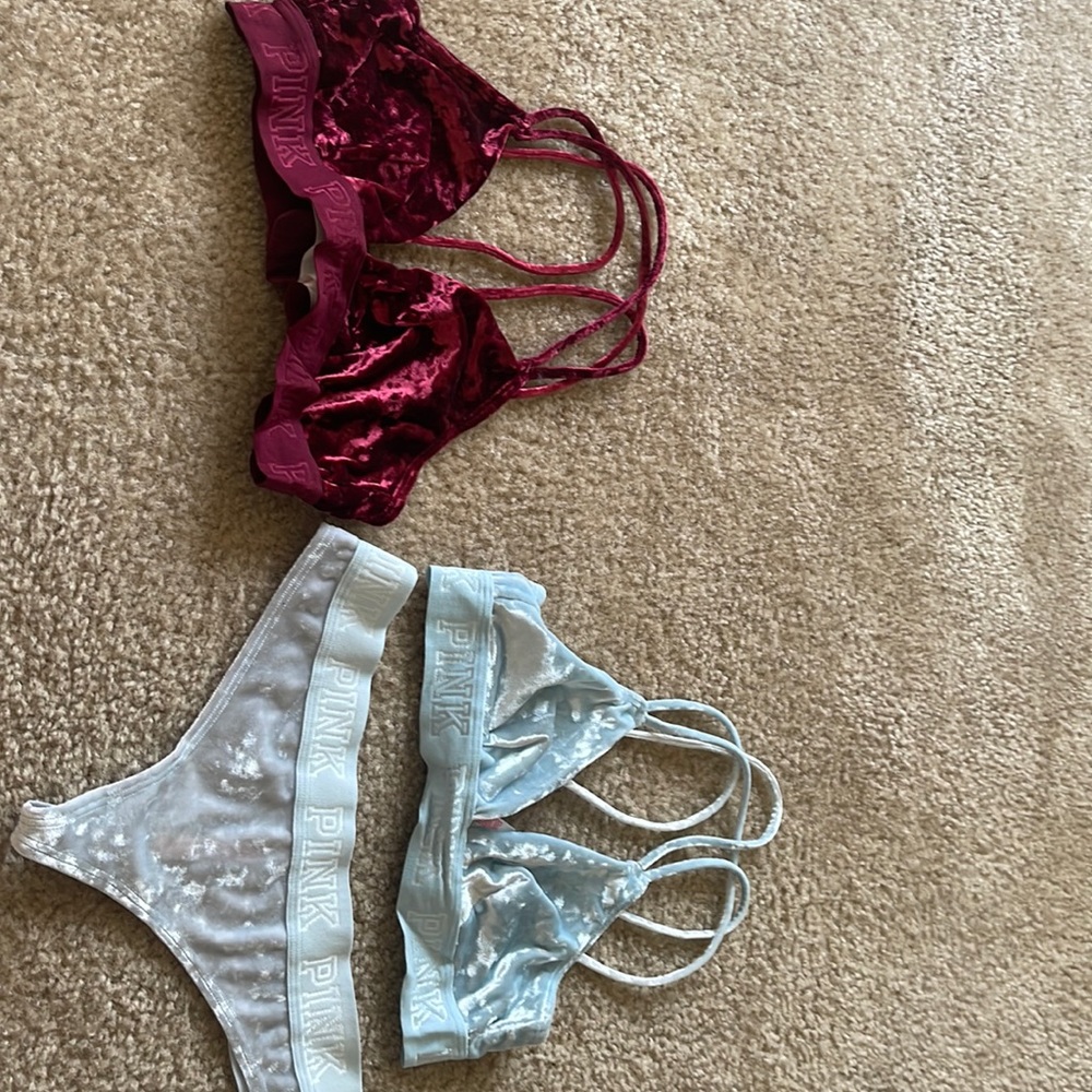 Pink/Vs Velvet Brallete and Set